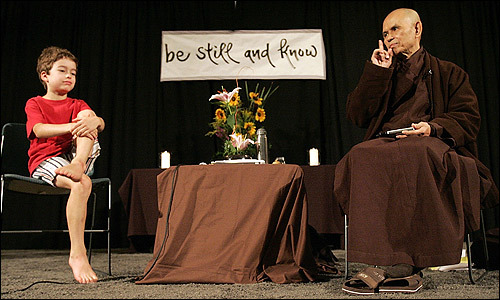 Thich Nhat Hanh answering a question from a child. 